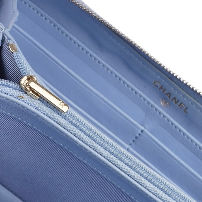 Chanel Matelasse Light Blue Lambskin Wallet