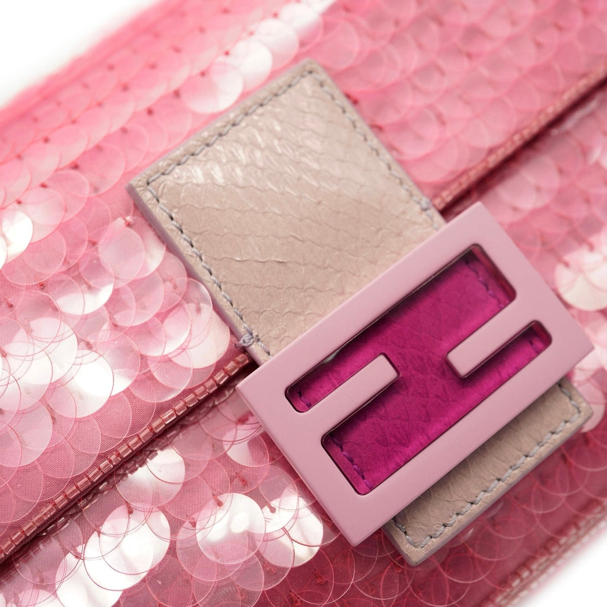 Fendi Pink Sequin Baguette Bag