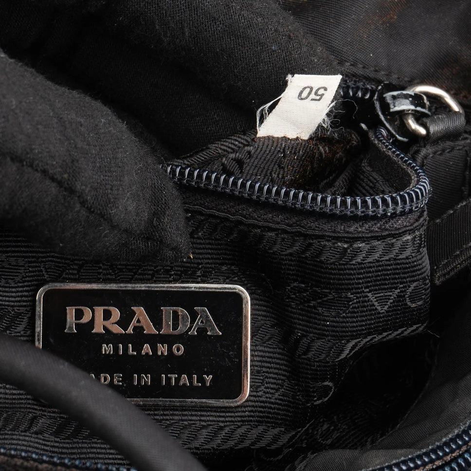 Prada Black Triangle Nylon Shoulder Bag