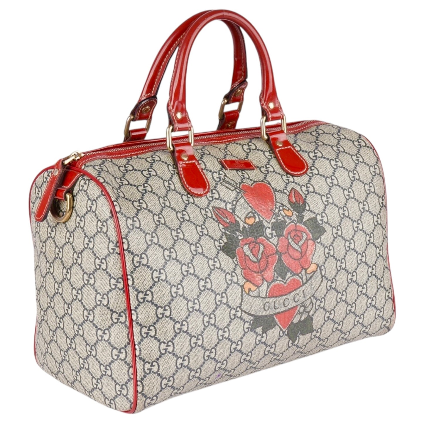 Gucci GG Supreme Tattoo Heart Joy Boston Bag