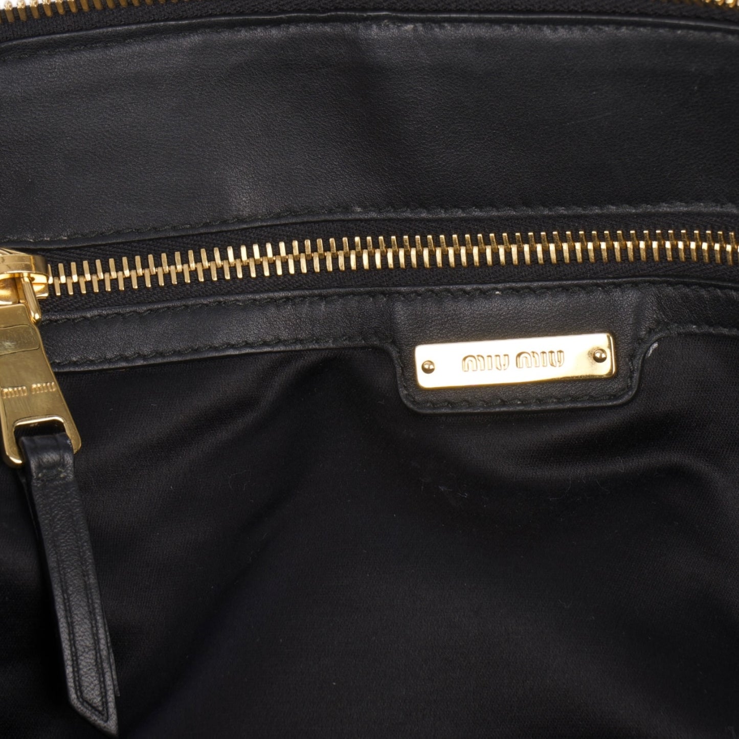 Miu Miu Black Matelasse Leather Tote Bag