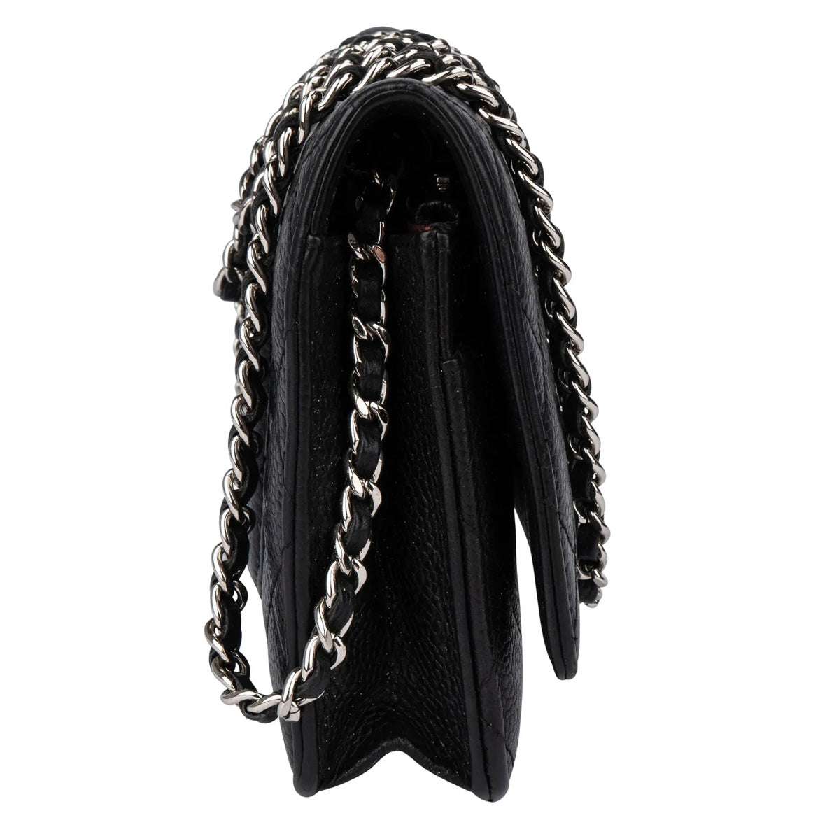 Chanel Quilted Caviar Leather Wallet On Chain Crossbody Bag