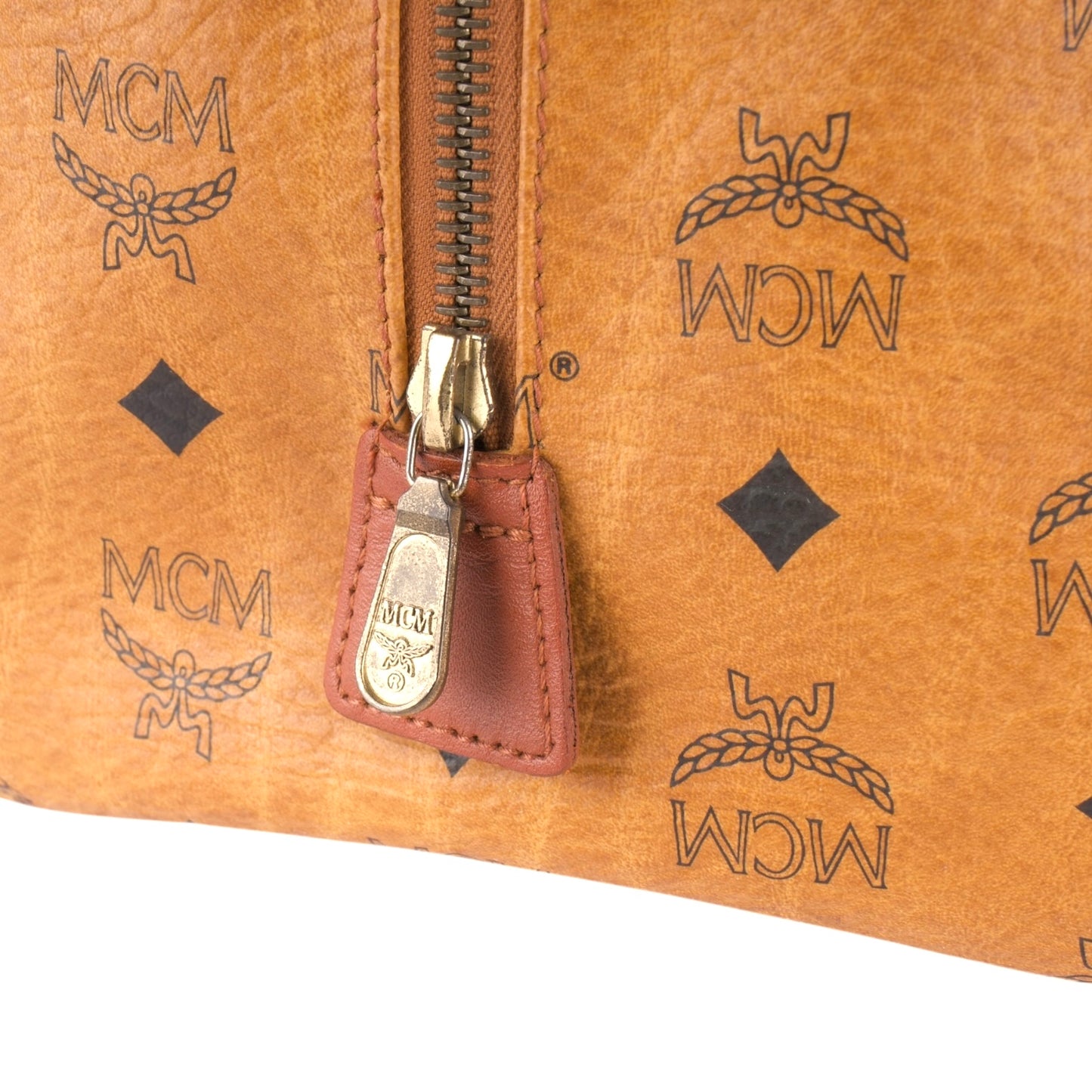 MCM Visetos Monogram Boston Handbag