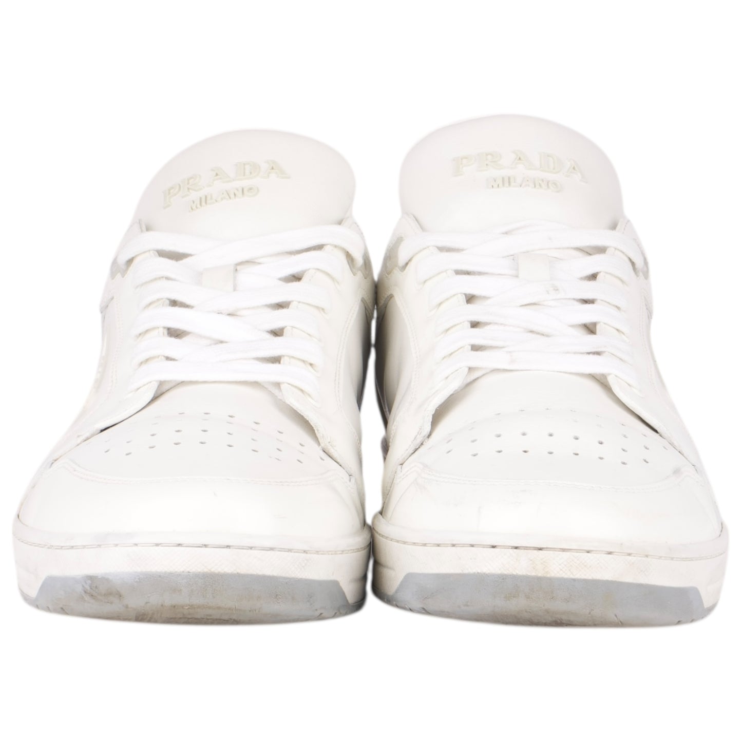 Prada White Downtown Leather Sneaker