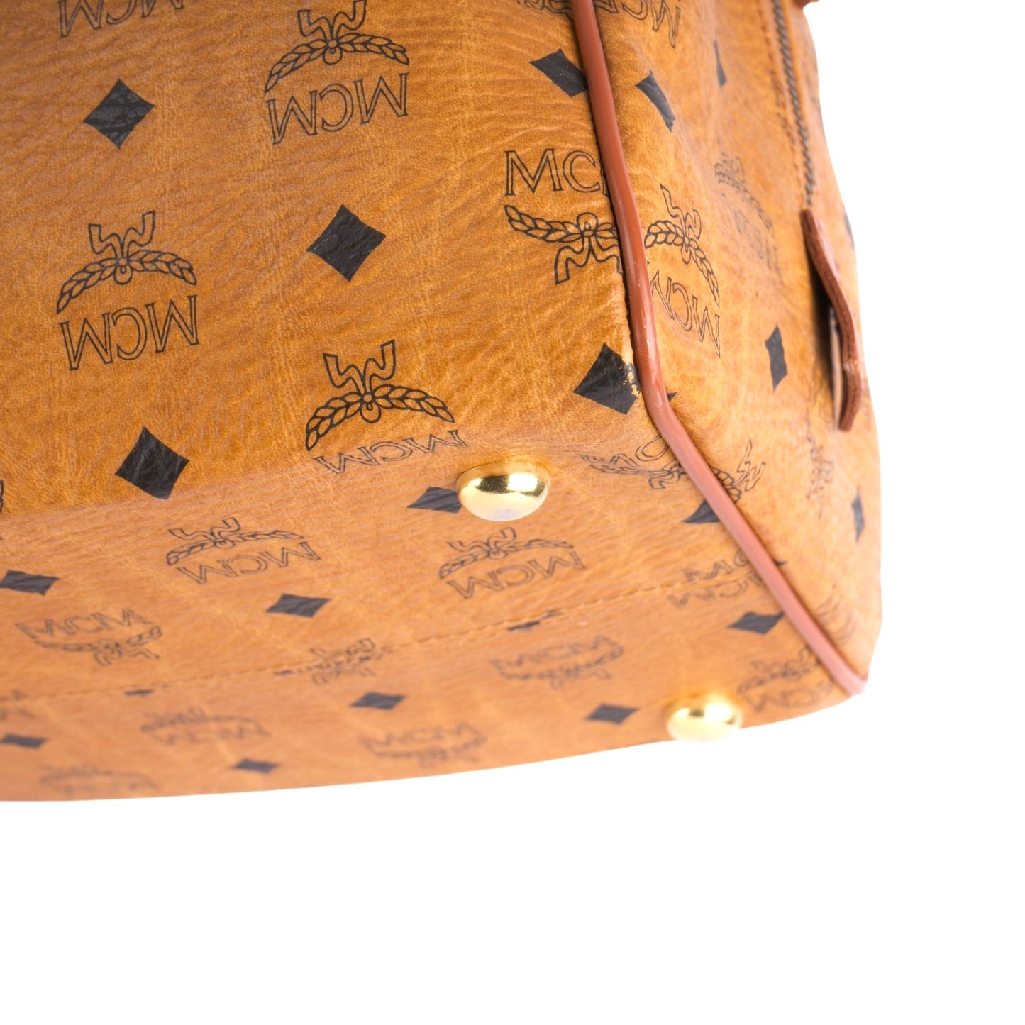 MCM Visetos Monogram Boston Handbag