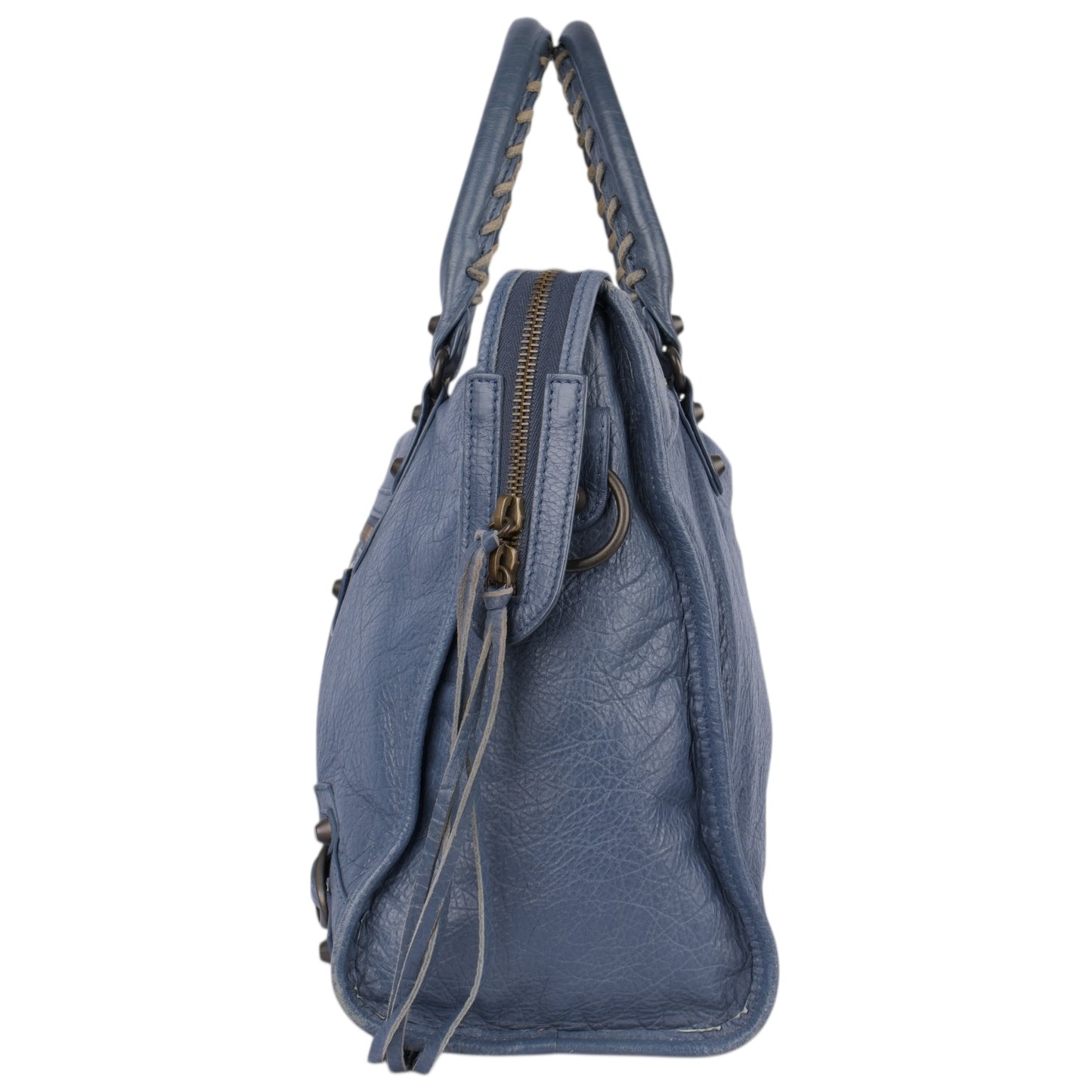 Balenciaga Blue Leather City Handbag