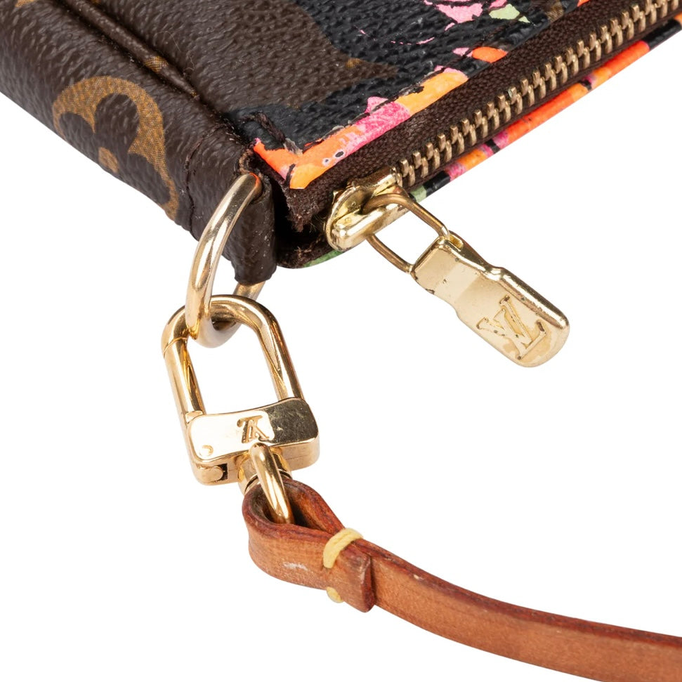 Louis Vuitton Roses Canvas Mongram Pochette Accessory Handbag