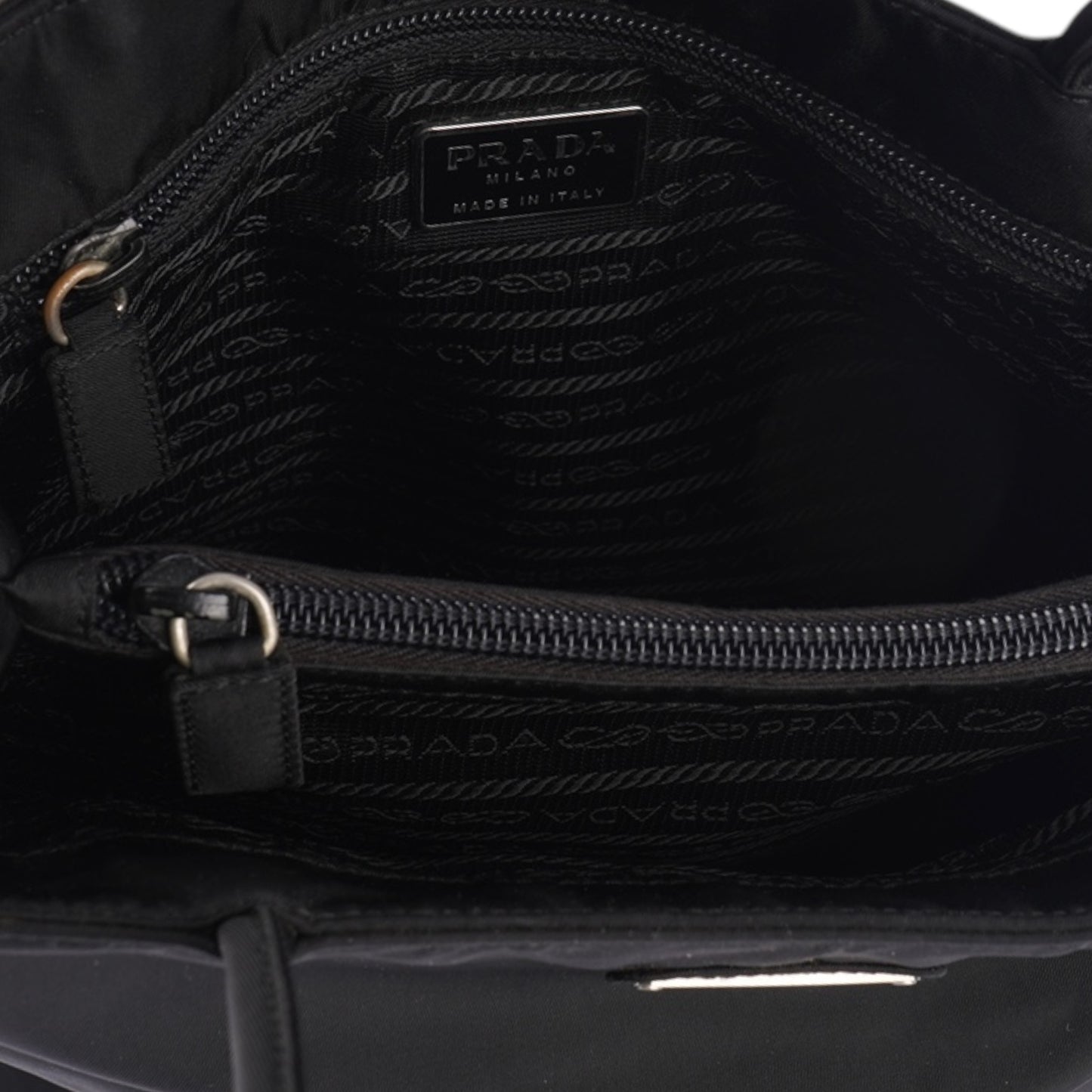 Prada Black Nylon Triangle Shoulder Bag