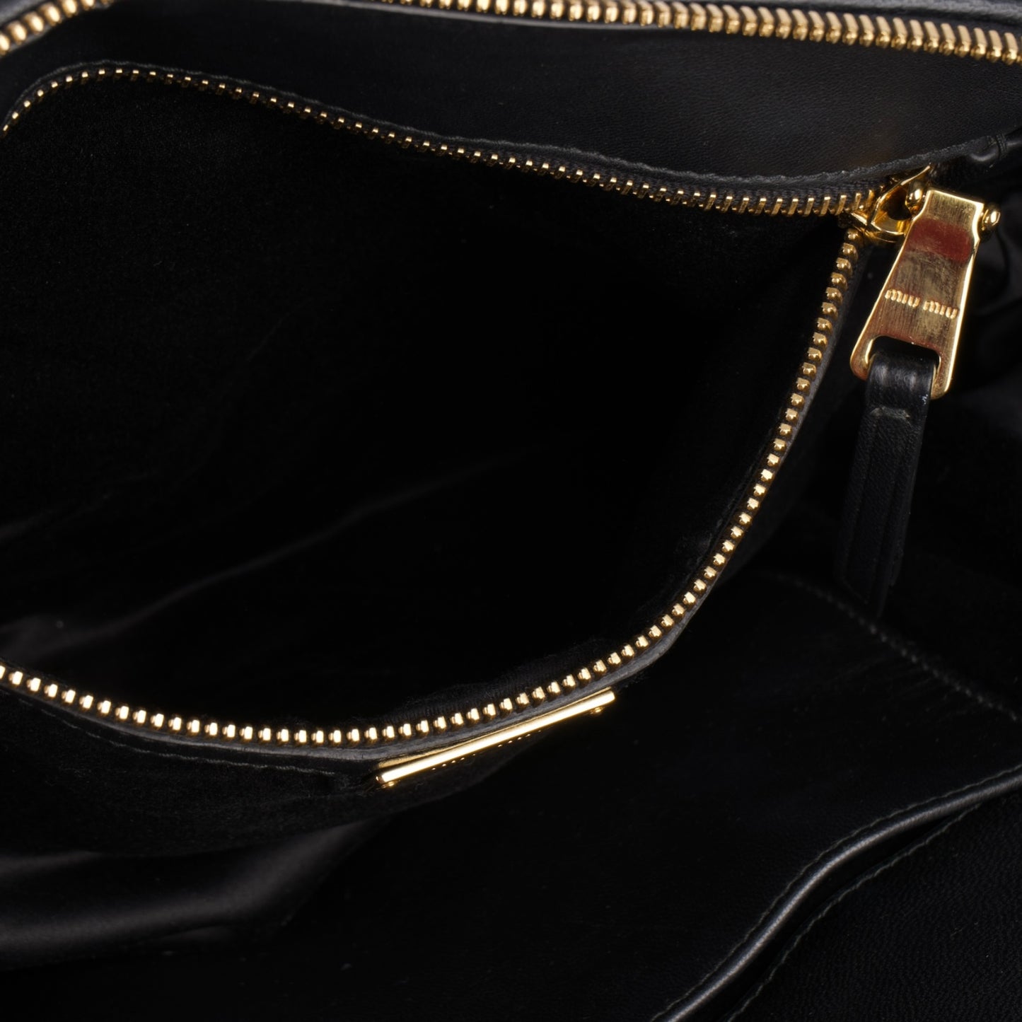 Miu Miu Black Matelasse Leather Tote Bag