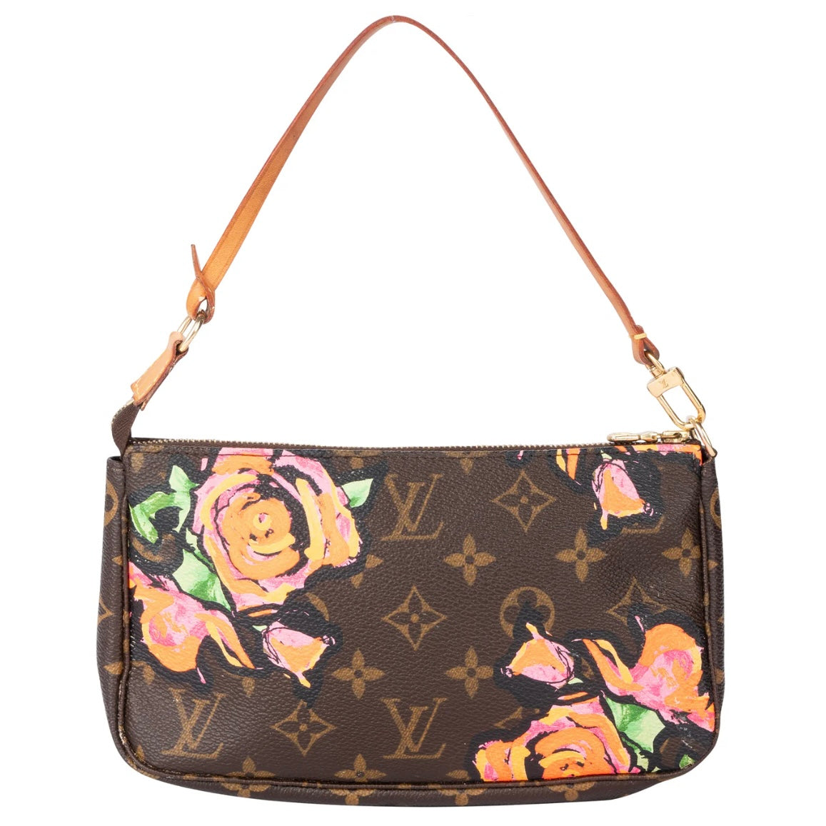 Louis Vuitton Roses Canvas Mongram Pochette Accessory Handbag