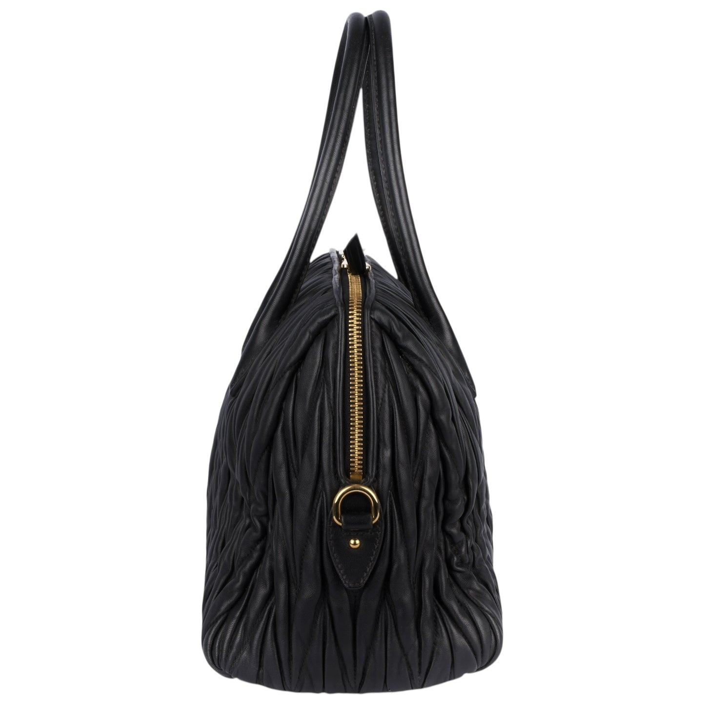 Miu Miu Black Matelasse Leather Tote Bag