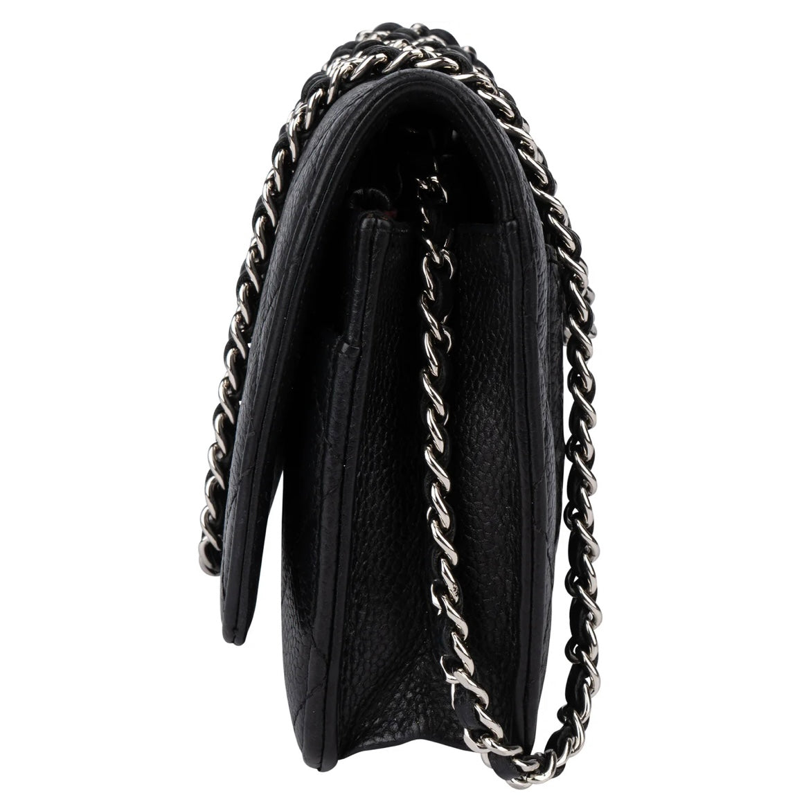 Chanel Quilted Caviar Leather Wallet On Chain Crossbody Bag