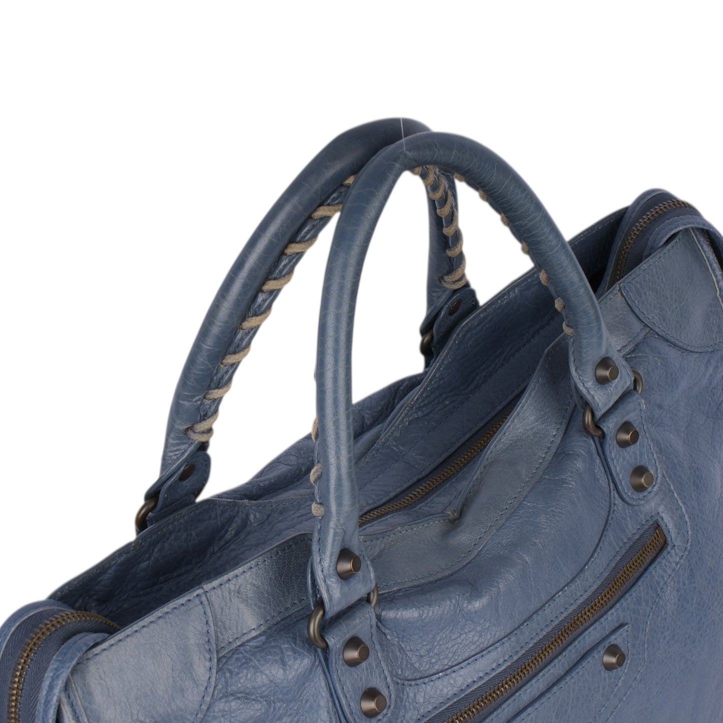 Balenciaga Blue Leather City Handbag