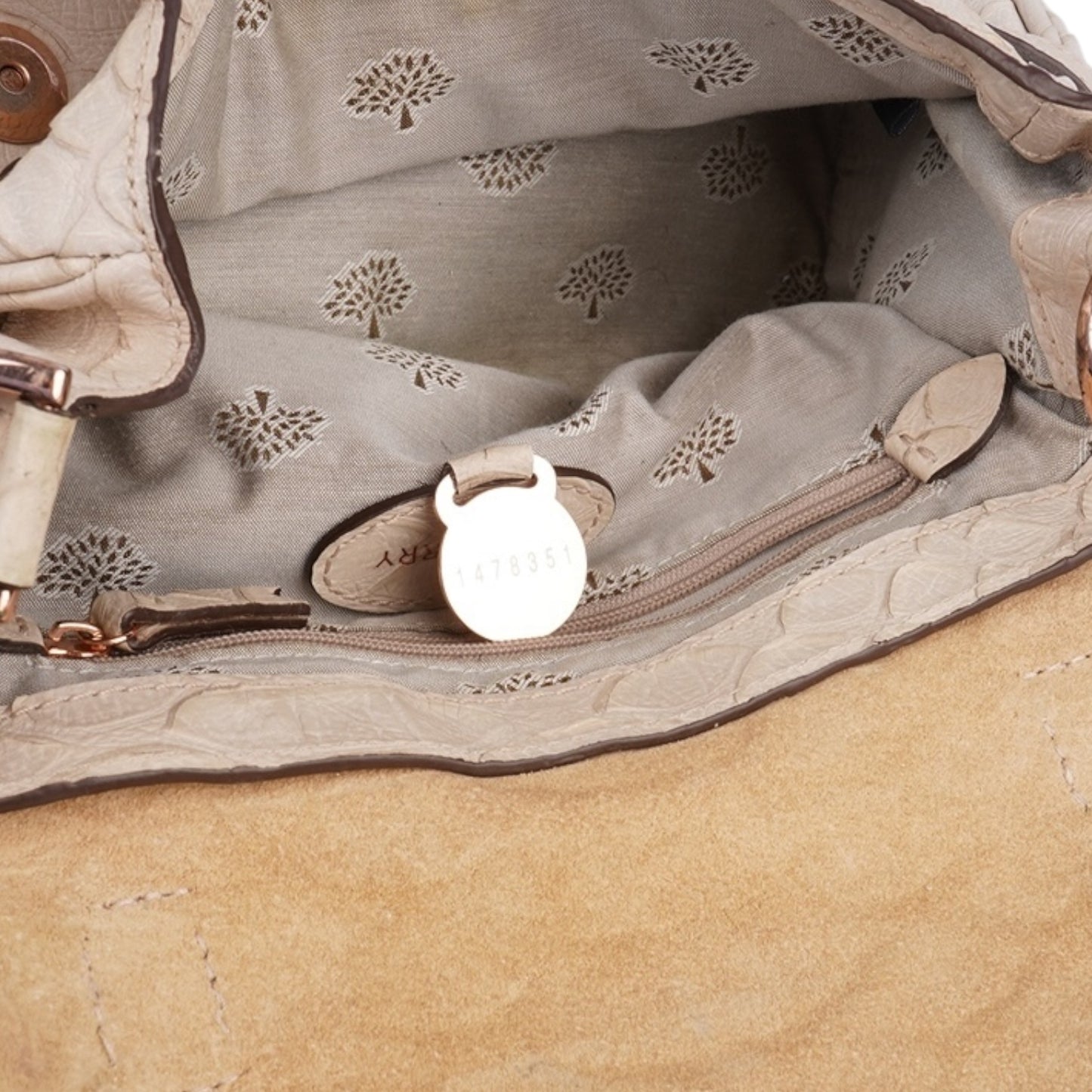 Mulberry Beige Python Embossed Leather Alexa Shoulder Bag