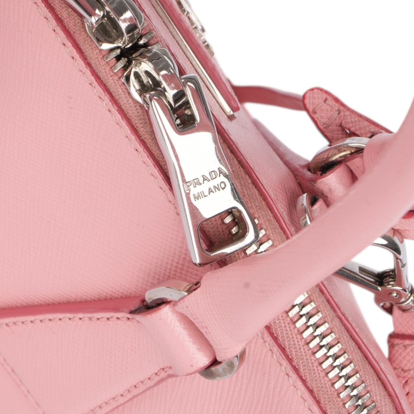 Prada Pink Saffiano Leather Small Galleria Handbag