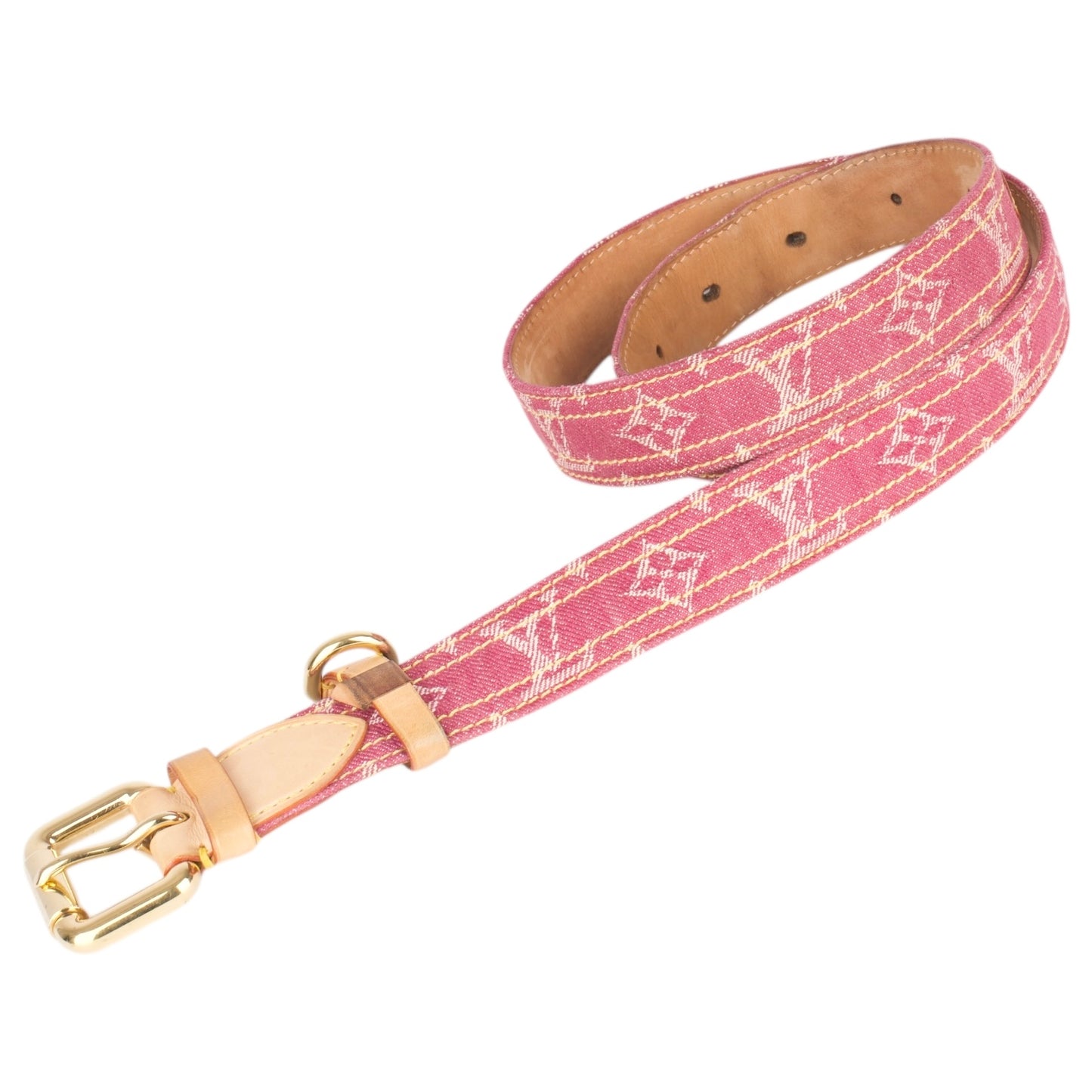 Louis Vuitton Pink Denim Monogram Belt