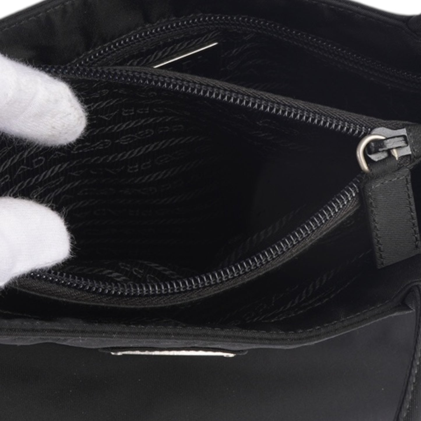Prada Black Nylon Triangle Shoulder Bag