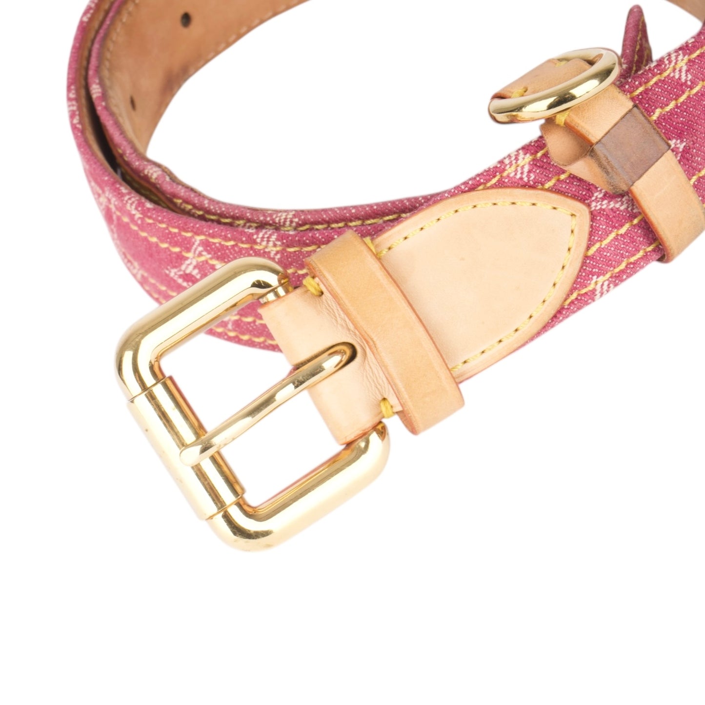 Louis Vuitton Pink Denim Monogram Belt