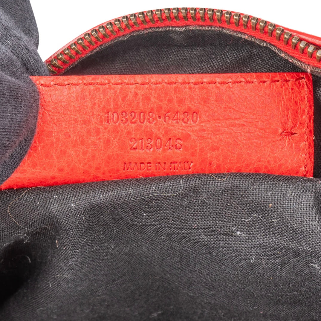 Balenciaga Red Leather First City Handbag