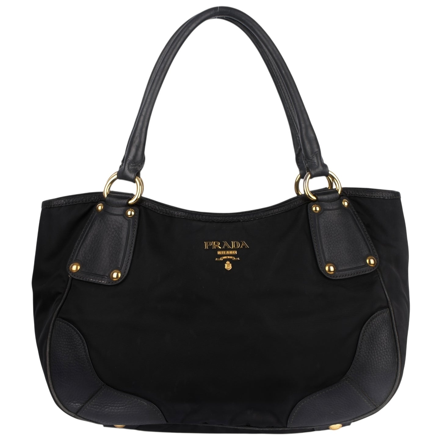 Prada Tessuto Nylon Vitello Daino Shoulder Bag