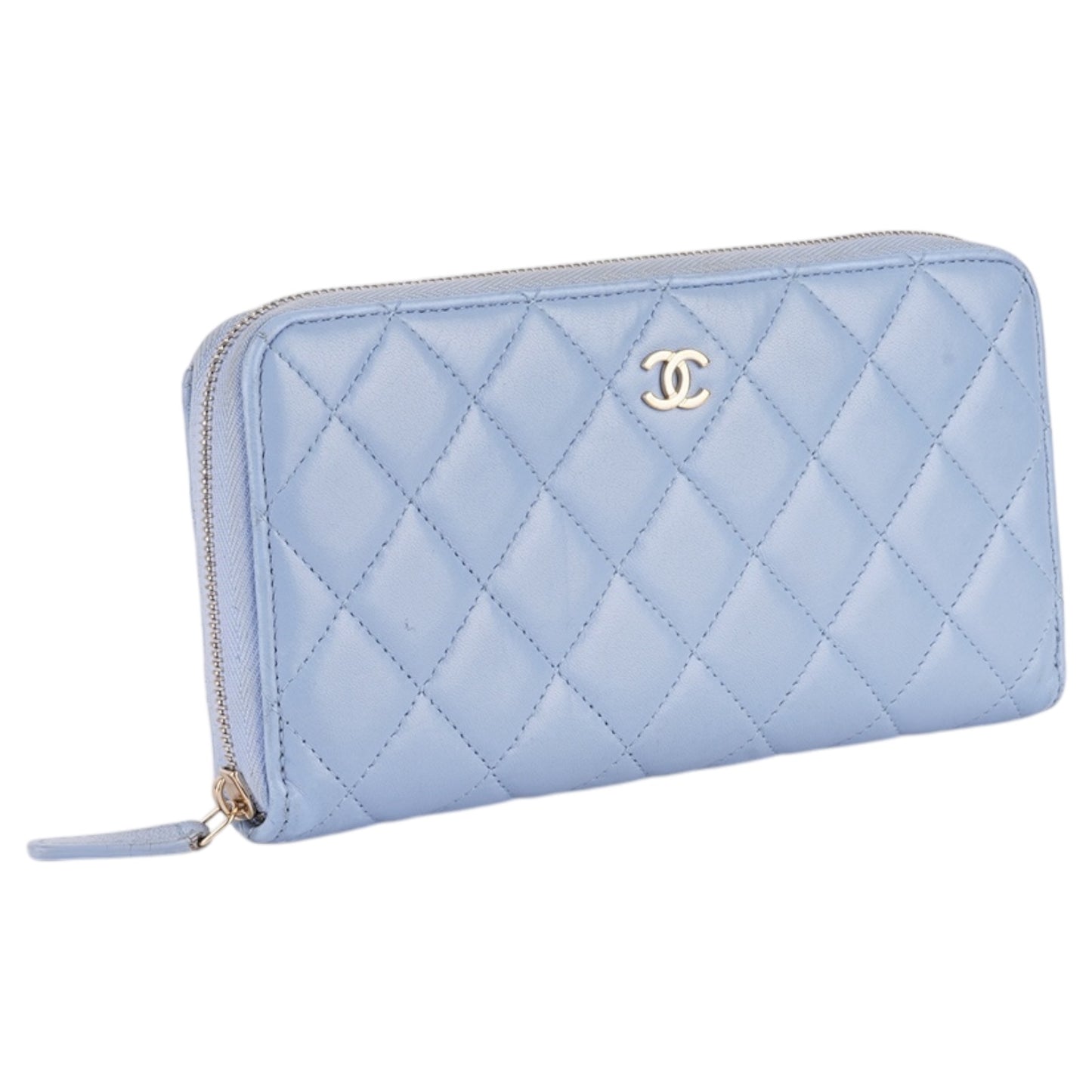 Chanel Matelasse Light Blue Lambskin Wallet