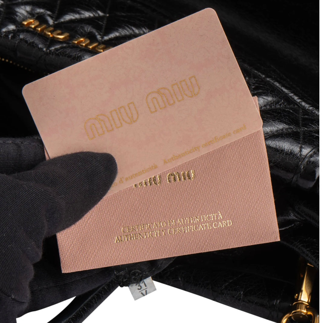Miu Miu Matelasse Leather City Handbag