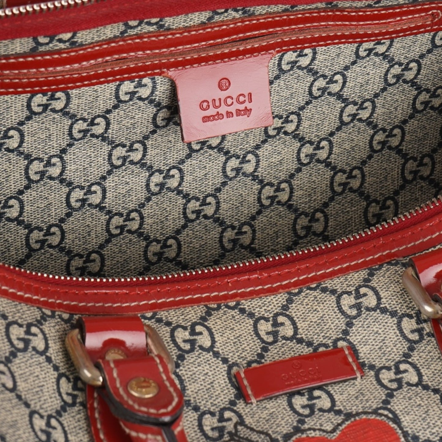 Gucci GG Supreme Tattoo Heart Joy Boston Bag