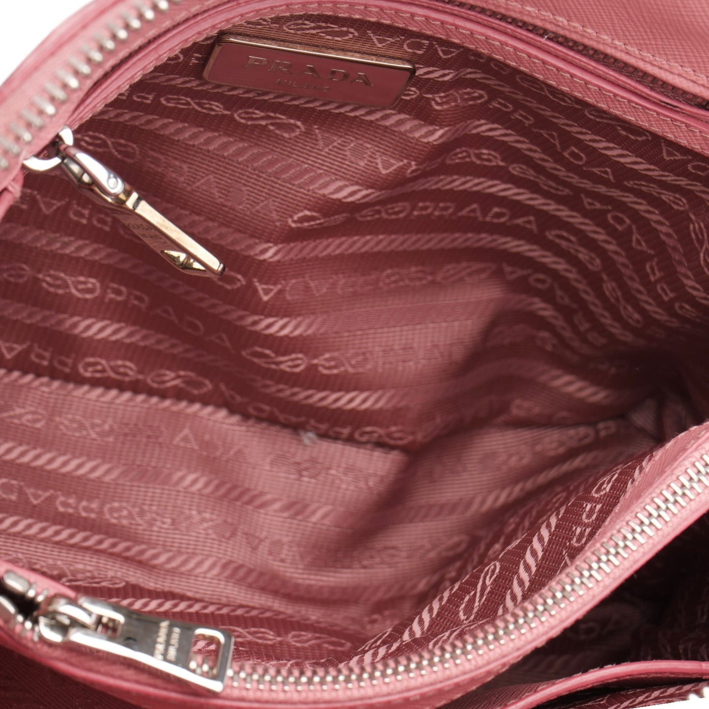 Prada Pink Saffiano Leather Small Galleria Handbag