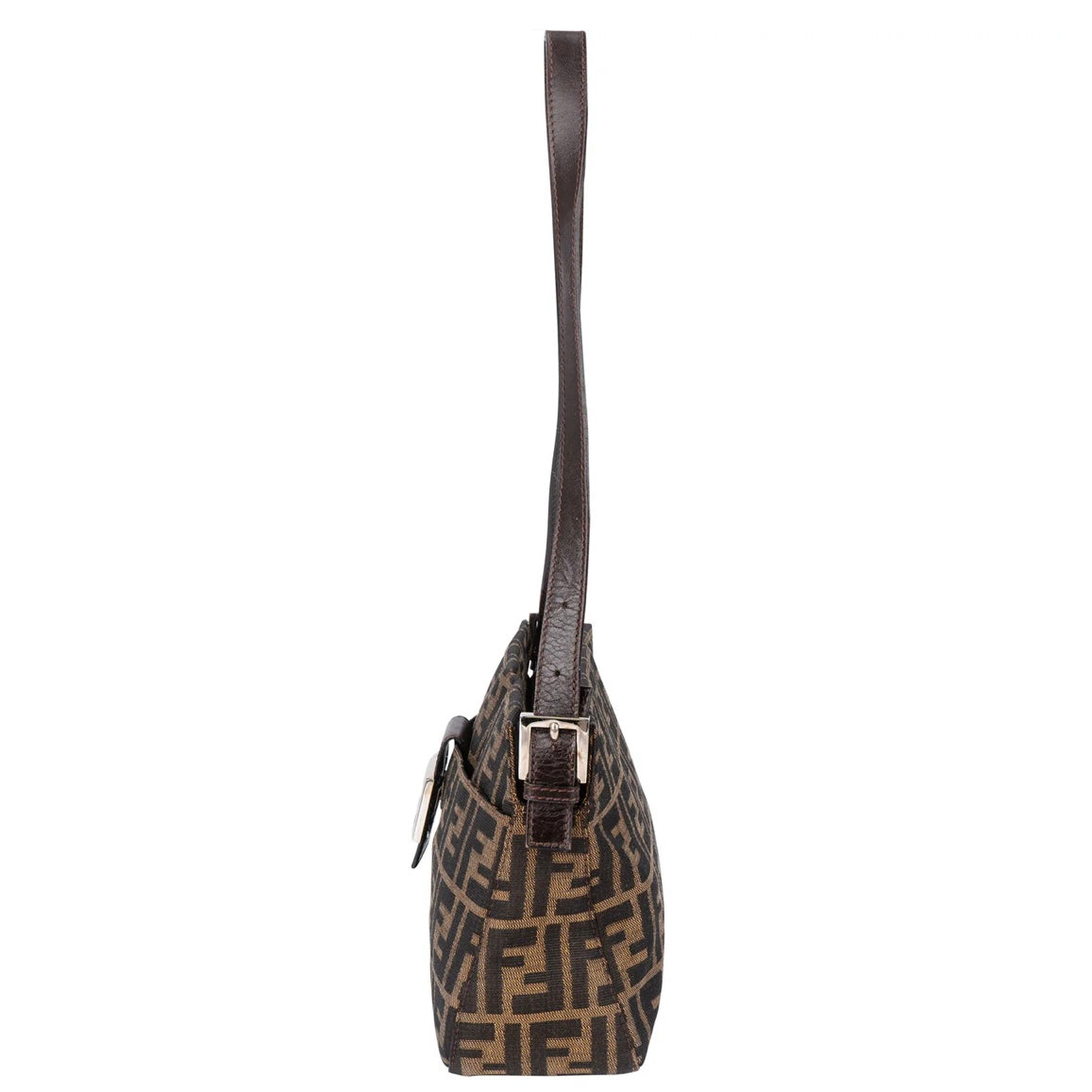 Fendi FF Monogram Baguette Buckle Shoulder Bag