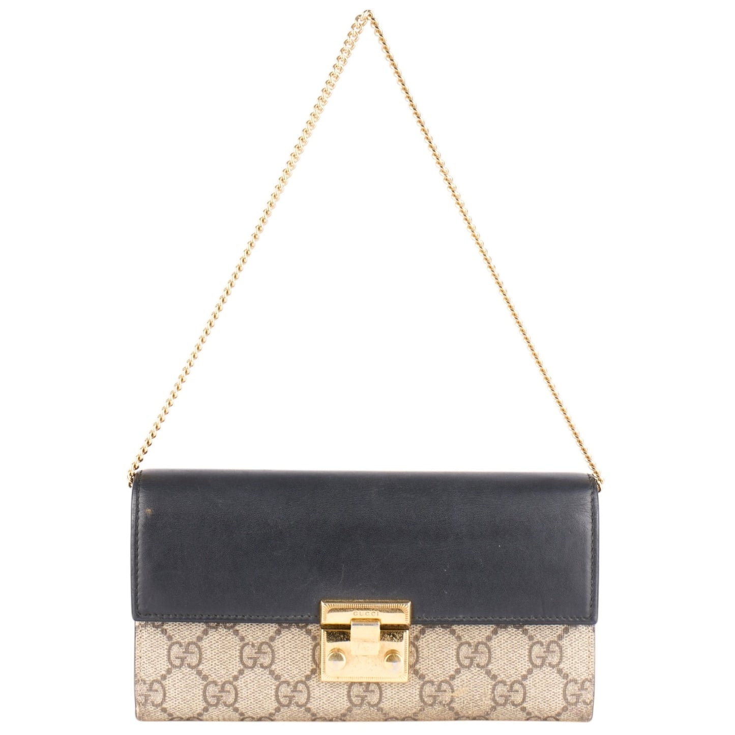 Gucci GG Monogram Padlock Continental Chain Wallet
