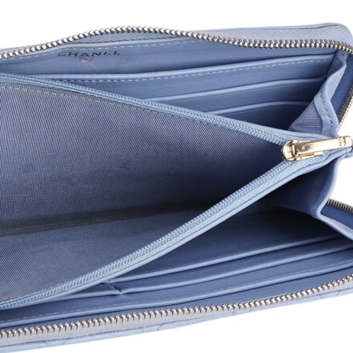 Chanel Matelasse Light Blue Lambskin Wallet