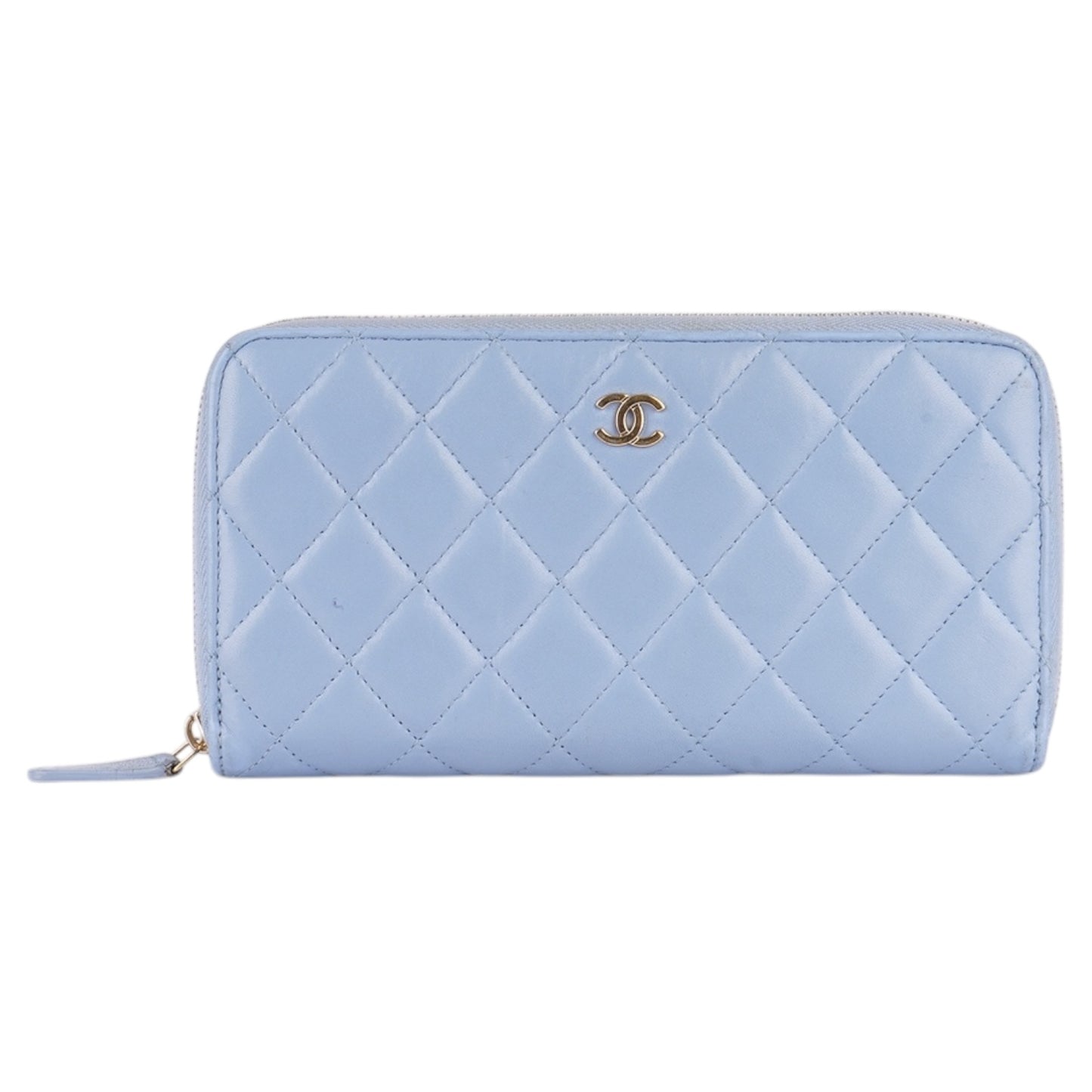 Chanel Matelasse Light Blue Lambskin Wallet