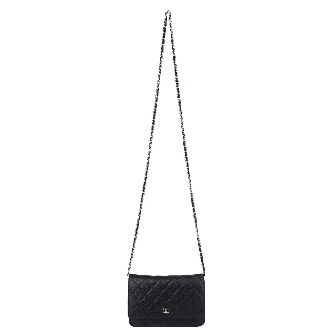 Chanel Quilted Caviar Leather Wallet On Chain Crossbody Bag