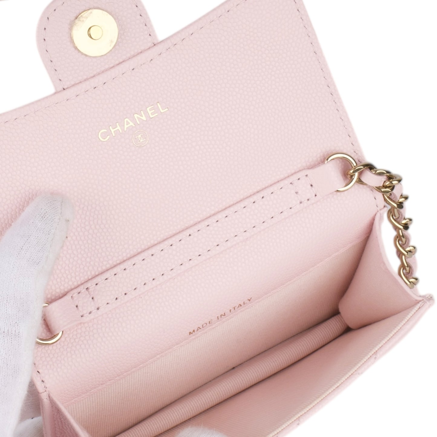 Chanel Caviar Quilted Mini Chain Bag Pink
