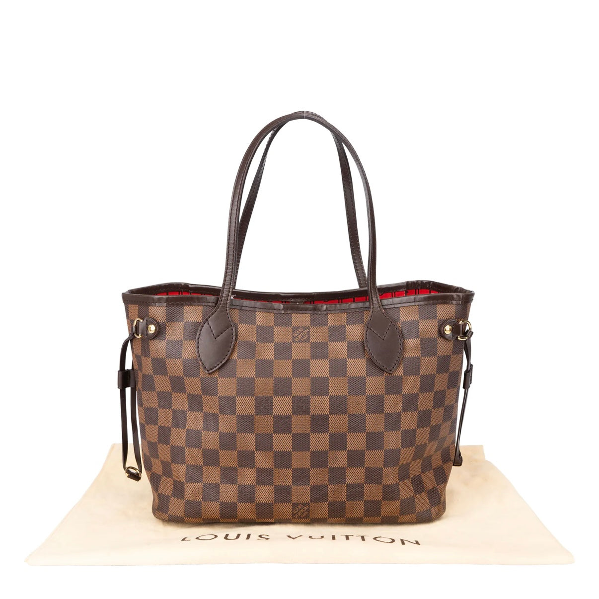 Louis Vuitton Damier Ebene Monogram Neverfull PM Handbag