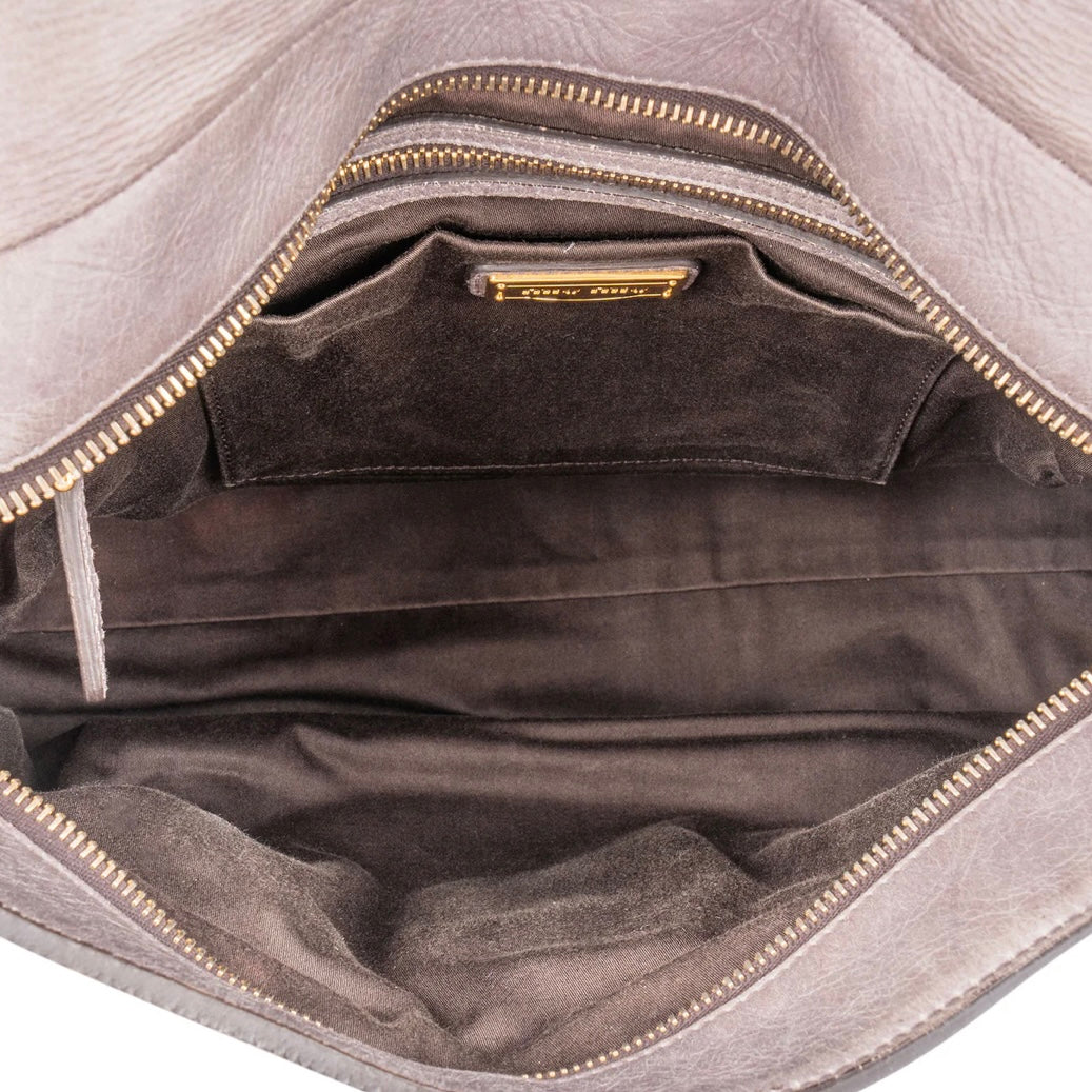 Miu Miu Grey Leather Lock Handbag