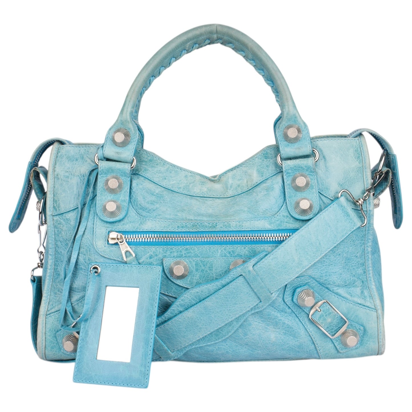 Balenciaga Blue Leather City Handbag