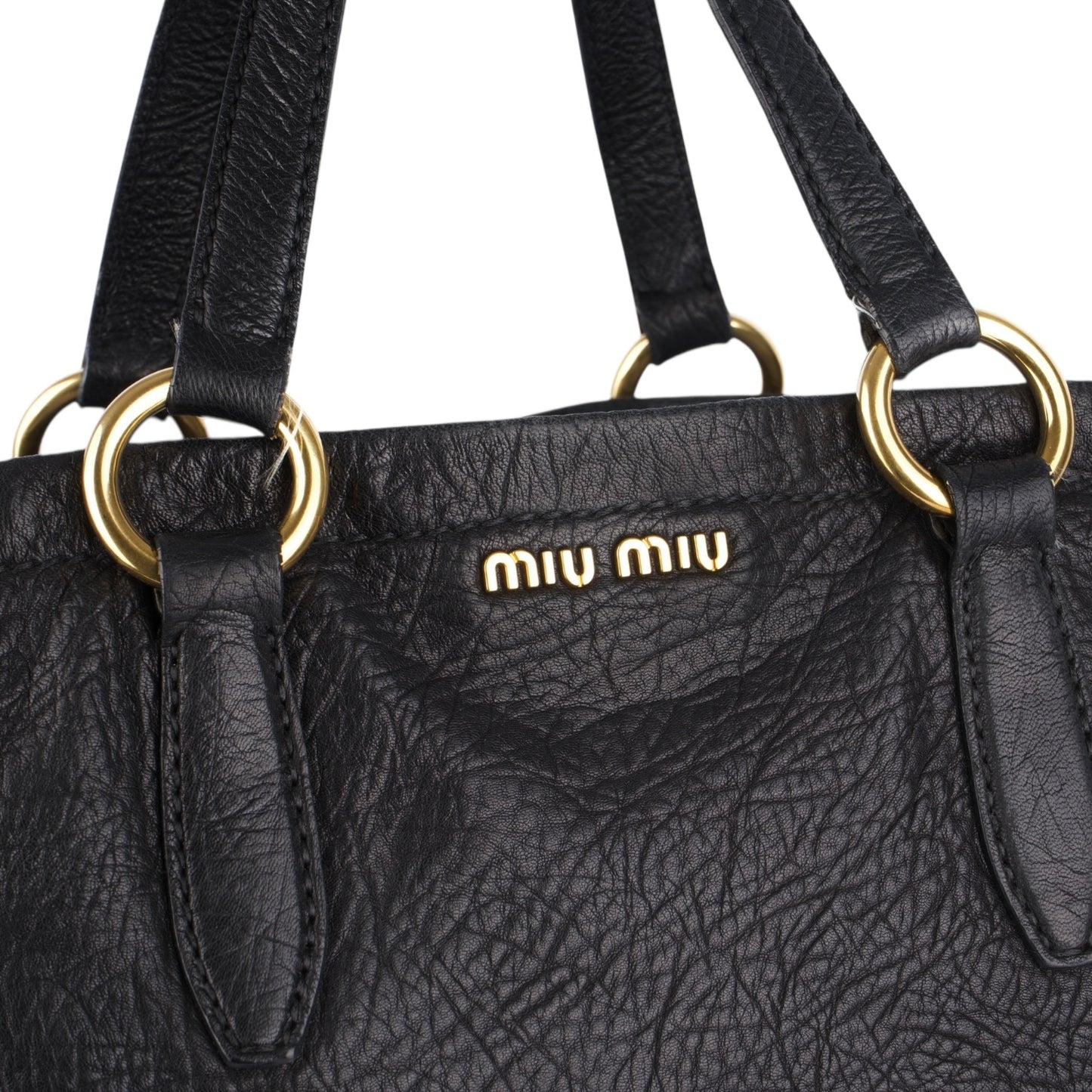 Miu Miu Vitello Leather Tote Bag