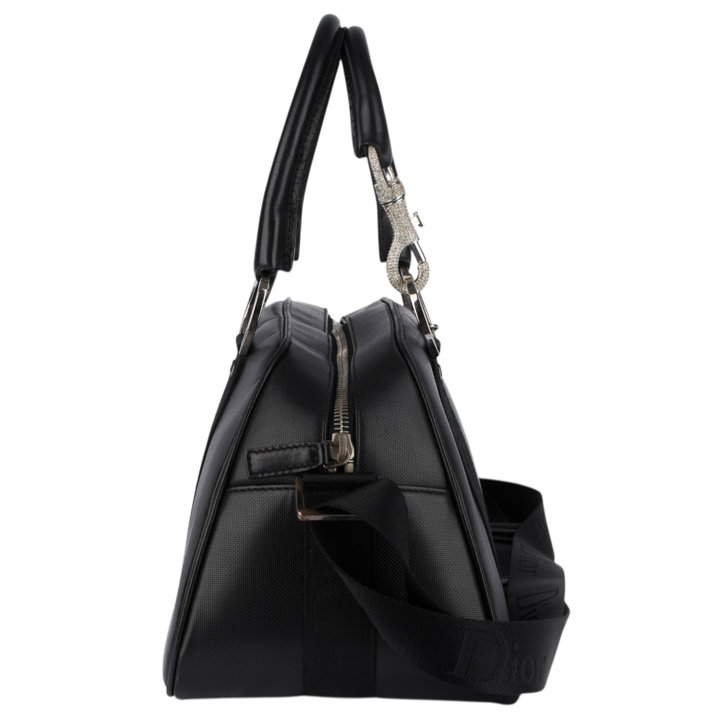 Christian Dior Black Crystal Hook Bowling Bag