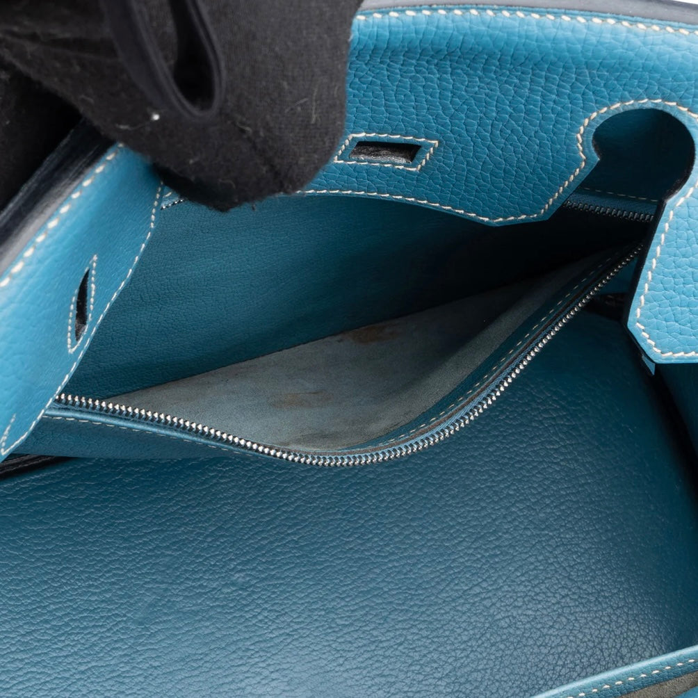 Hermès Cornflower Blue Togo Leather Palladium Birkin 30 Handbag