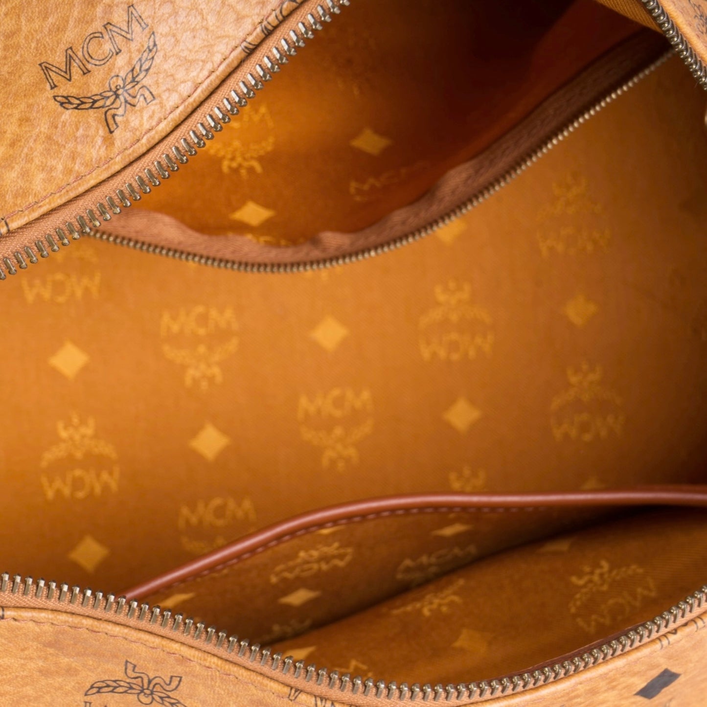 MCM Visetos Monogram Boston Handbag