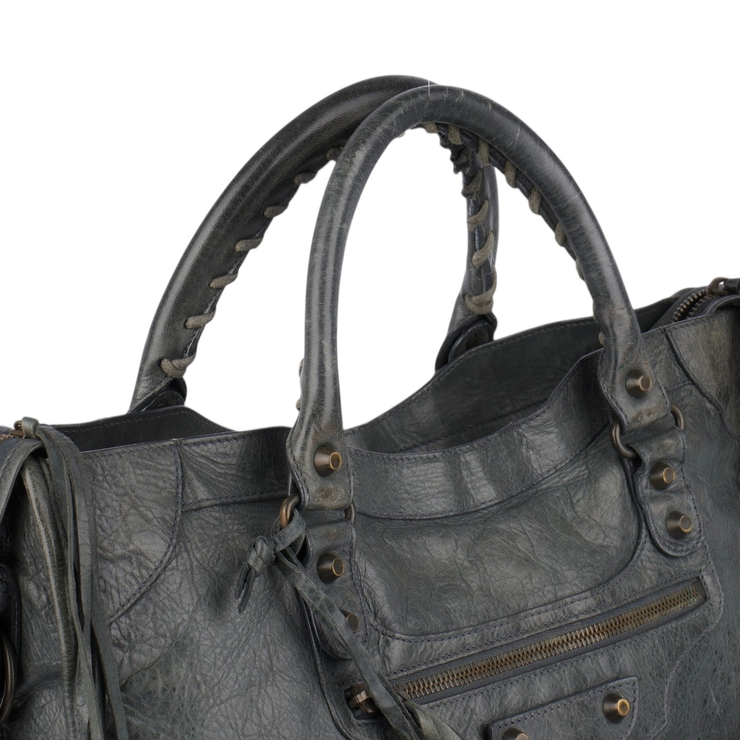 Balenciaga Grey Leather City Handbag