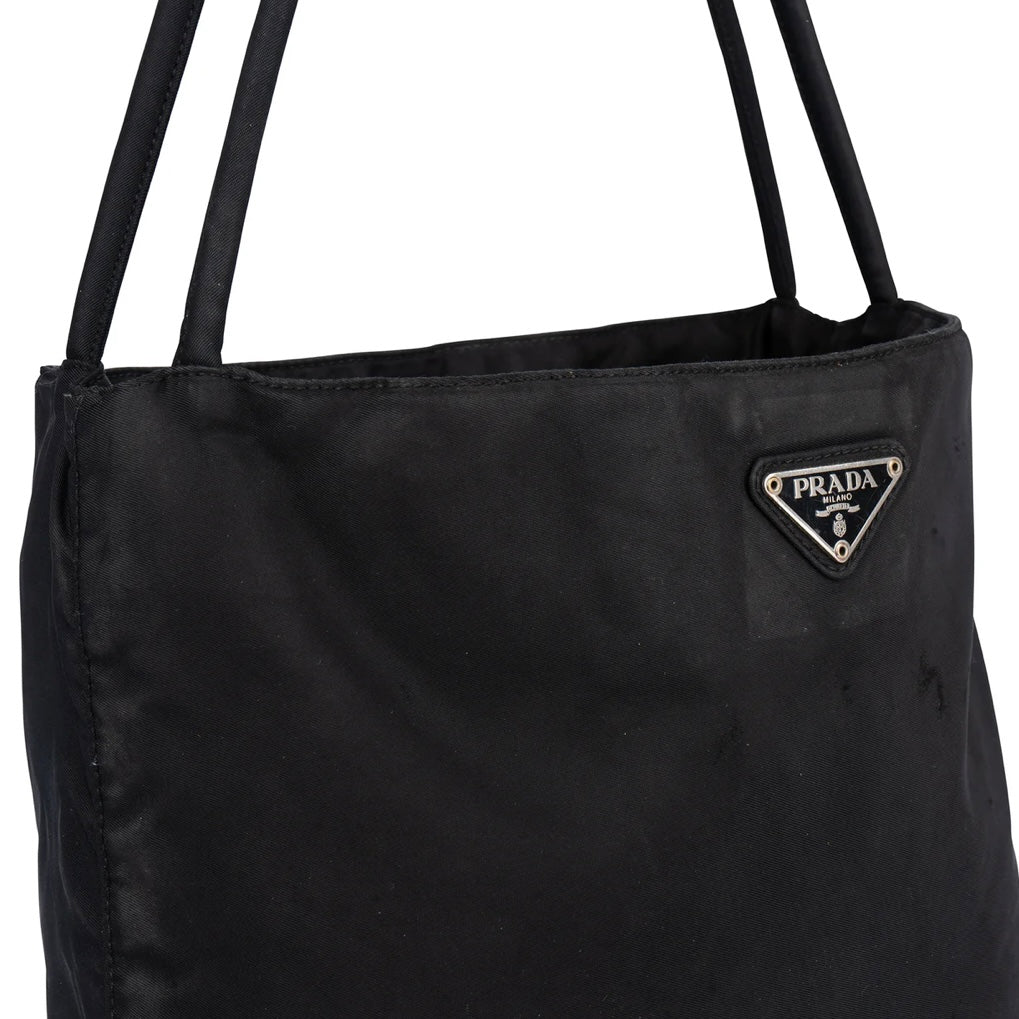 Prada Black Triangle Nylon Shoulder Bag