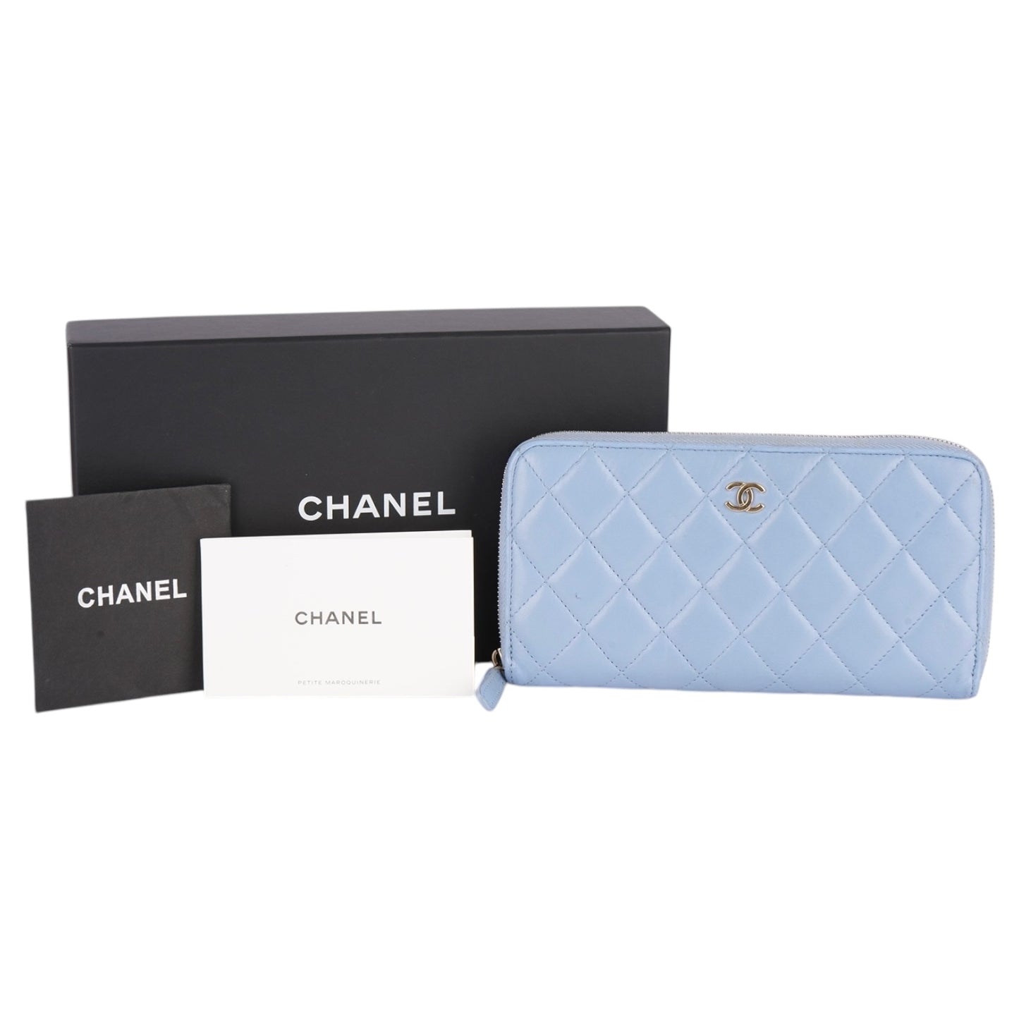 Chanel Matelasse Light Blue Lambskin Wallet