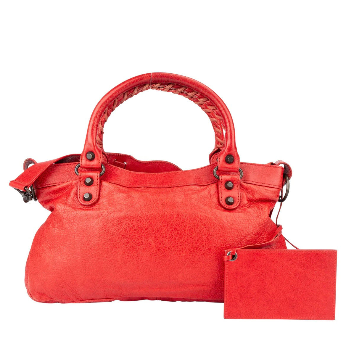 Balenciaga Red Leather First City Handbag