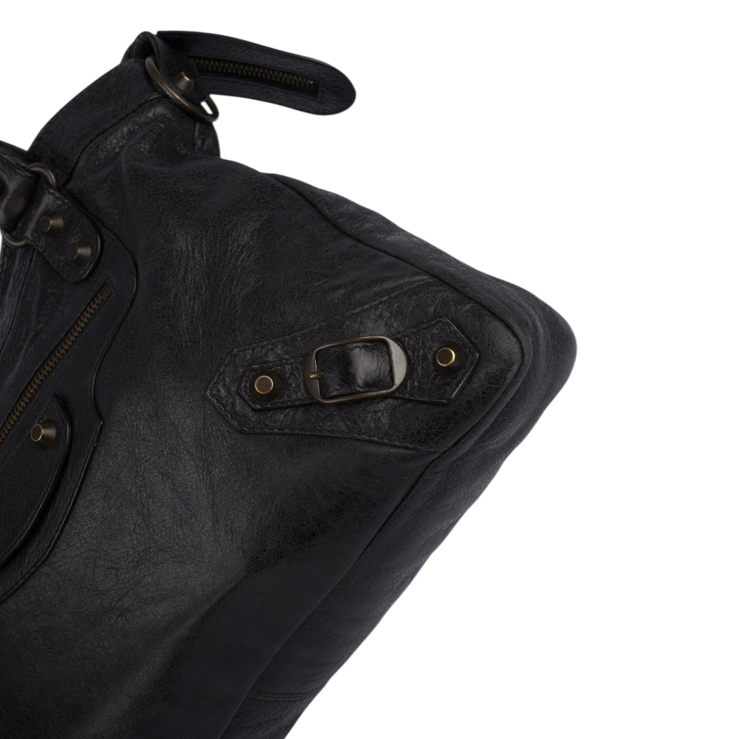 Balenciaga Black Leather City Handbag