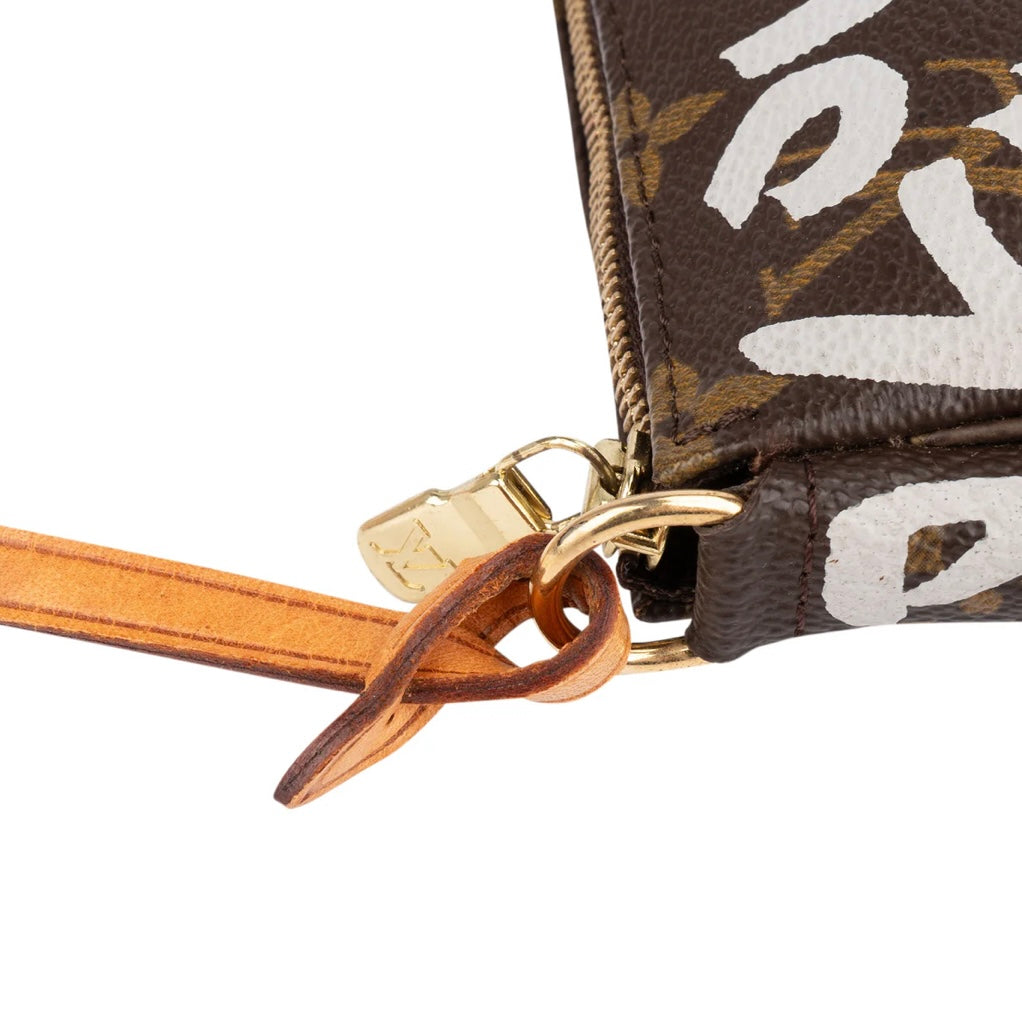 Louis Vuitton Canvas Monogram Graffiti Pochette Handbag