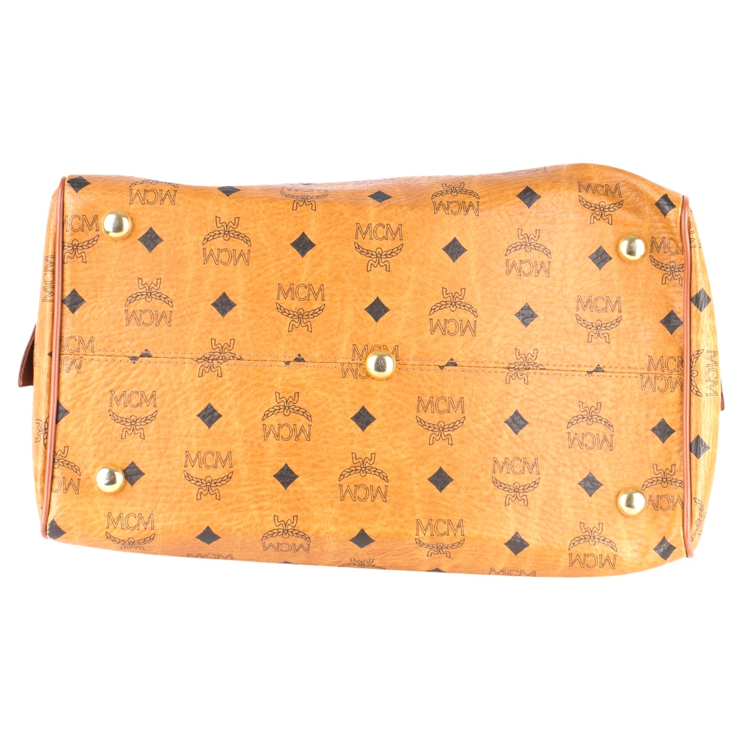 MCM Visetos Monogram Boston Handbag