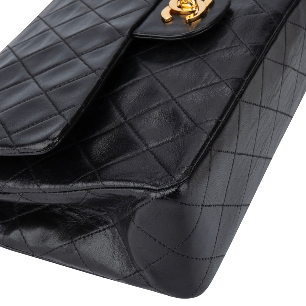 Chanel Quilted Lambskin 24K Gold Medium Double Flap Crossbody Bag