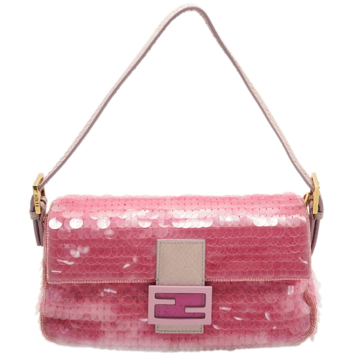 Fendi Pink Sequin Baguette Bag